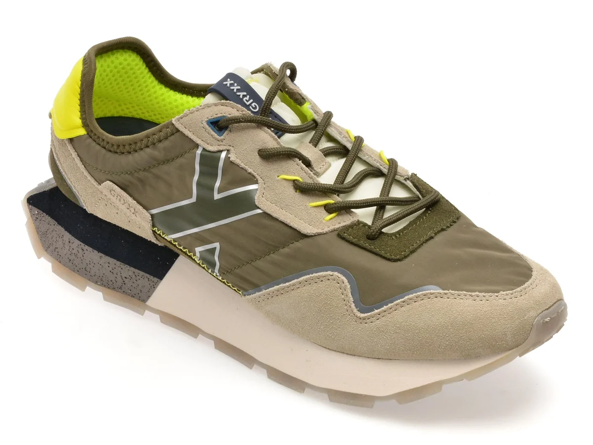 Pantofi Sport Gryxx Kaki, 40061M, Din Material Textil