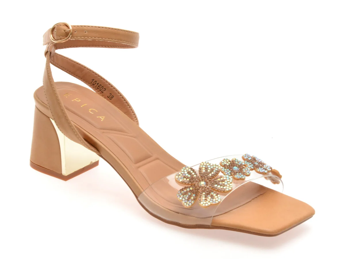 Sandale Epica Bej, 101602, Din Piele Ecologica