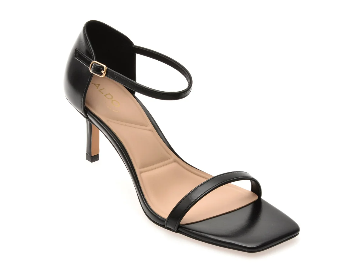 Sandale Elegante Aldo Negre, Paragon 001, Din Piele Ecologică