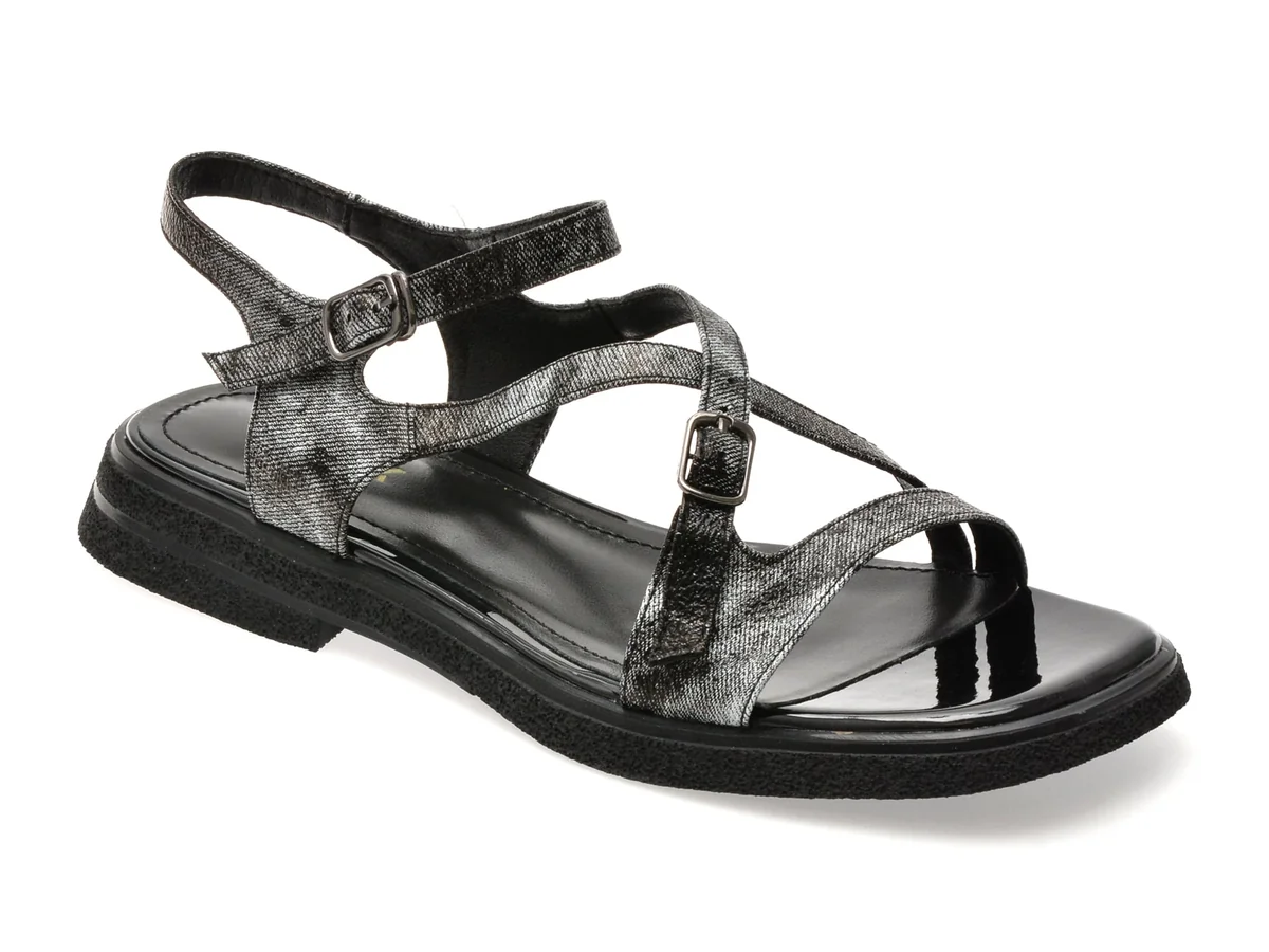 Sandale Gryxx Negre, A129, Din Piele Naturala