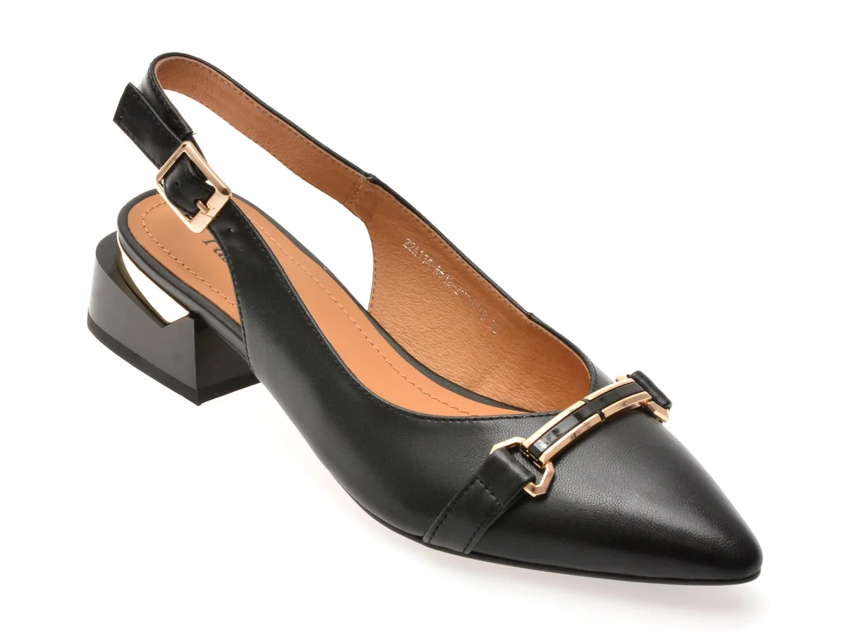 Pantofi Flavia Passini Negri, 21A114, Din Piele Naturala