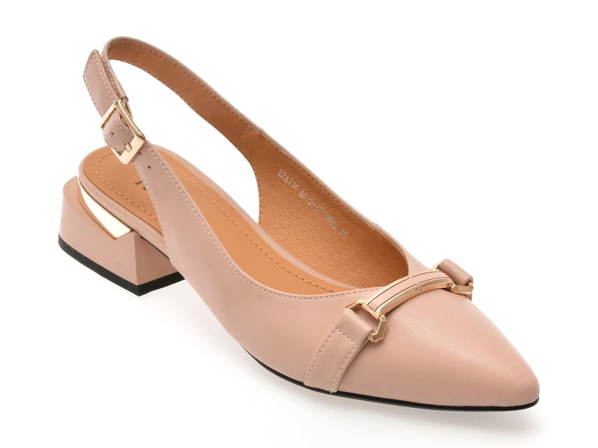 Pantofi Flavia Passini Nude, 21A114, Din Piele Naturala