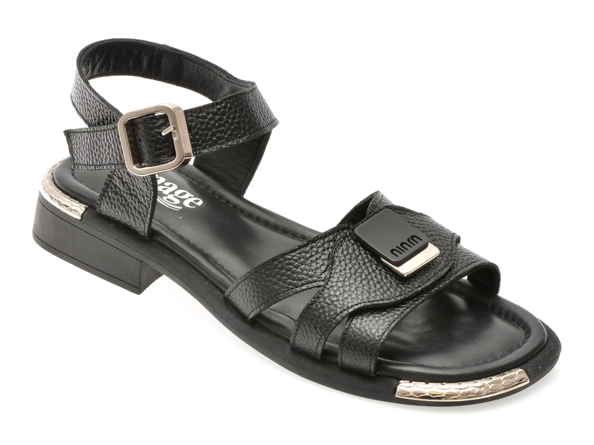 Sandale Image Negre, 562403, Din Piele Naturala