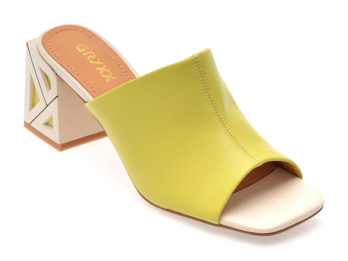 Papuci Gryxx Verzi, A212, Din Piele Naturală