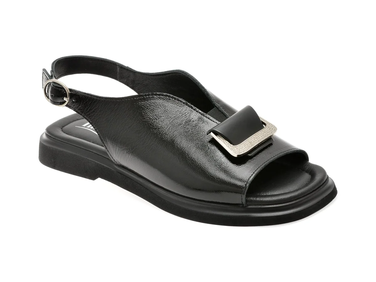 Sandale Image Negre, 22077, Din Piele Naturala Lăcuită