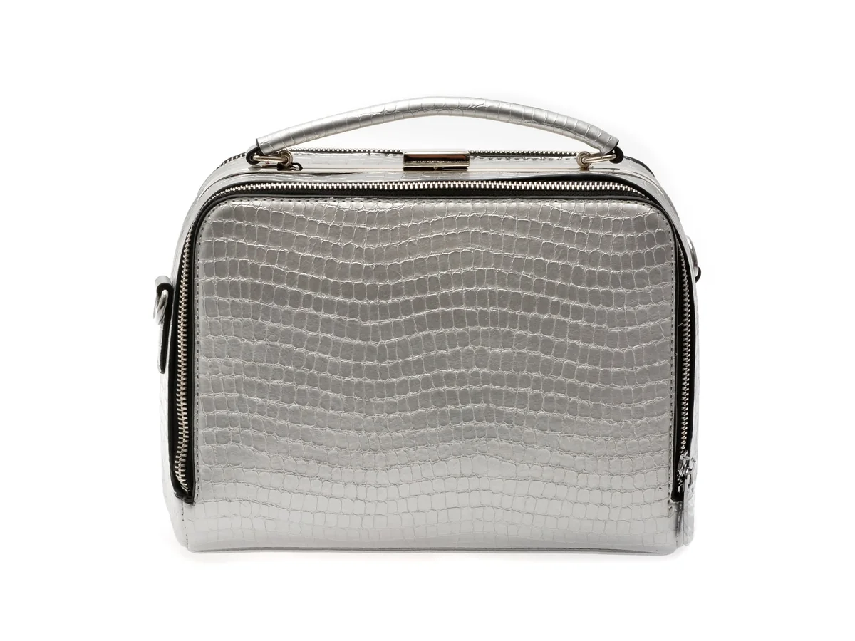 Geanta Gryxx Argintie, 980, Din Piele Ecologică