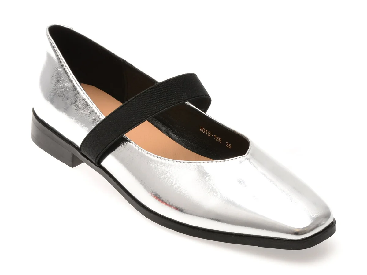 Balerini Gryxx Argintii, 201515, Din Piele Naturala