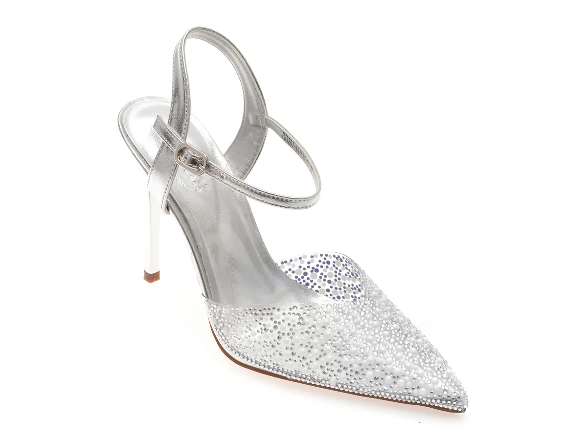 Pantofi Eleganți Gryxx Argintii, 64532, Din Piele Naturală