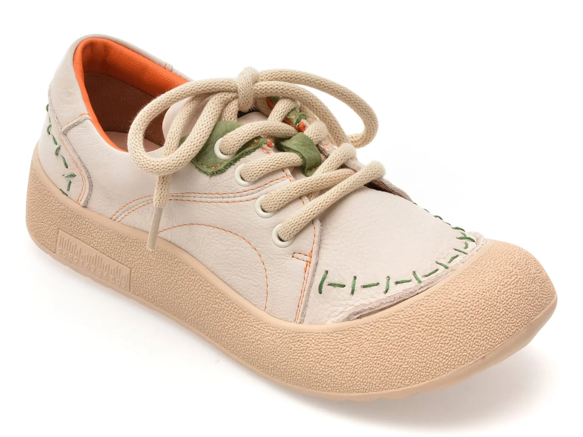 Pantofi Sport Gryxx Bej, Y3158, Din Piele Naturală