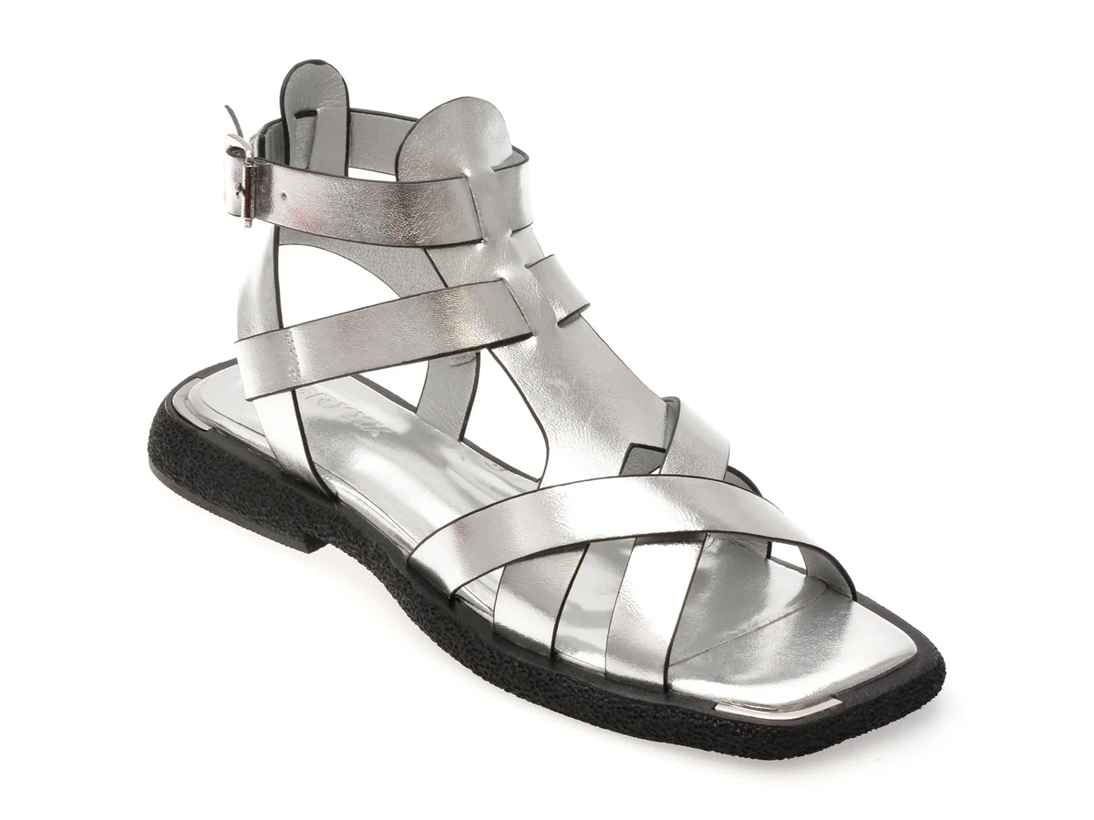 Sandale Gryxx Argintii, 2898, Din Piele Naturală