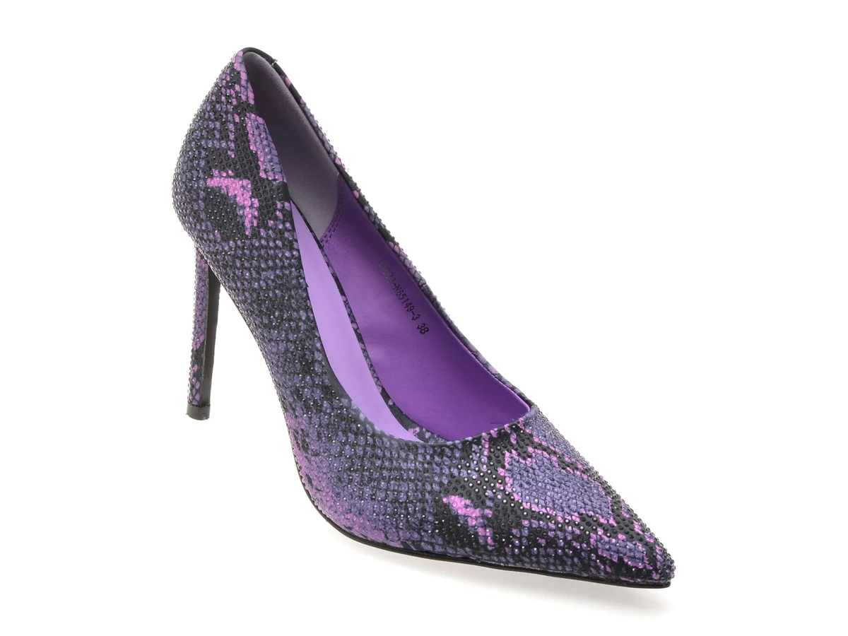 Pantofi Eleganți Gryxx Mov 1072 Din Material Textil