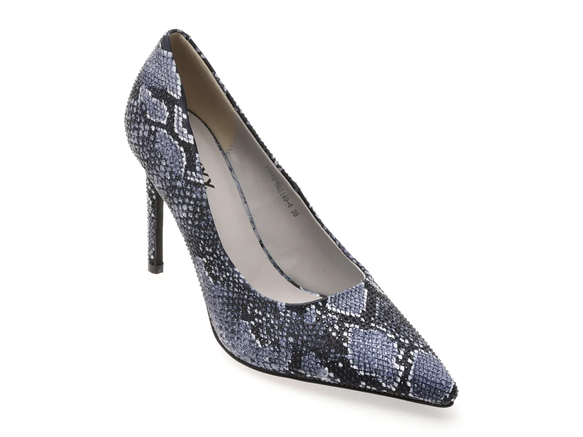 Pantofi Eleganti Gryxx Albastri, 1072, Din Material Textil