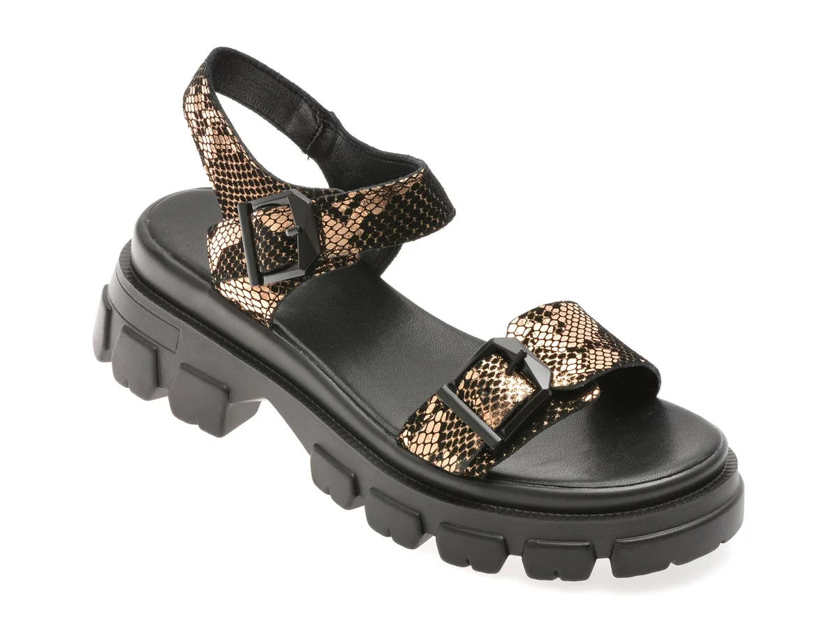 Sandale Gryxx Negre, 201501, Din Piele Intoarsa