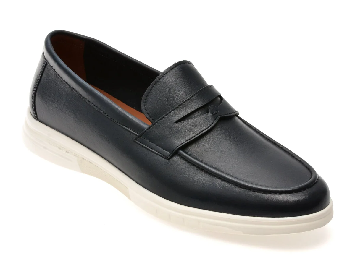 Mocasini Gryxx Bleumarin, Mu140, Din Piele Naturala