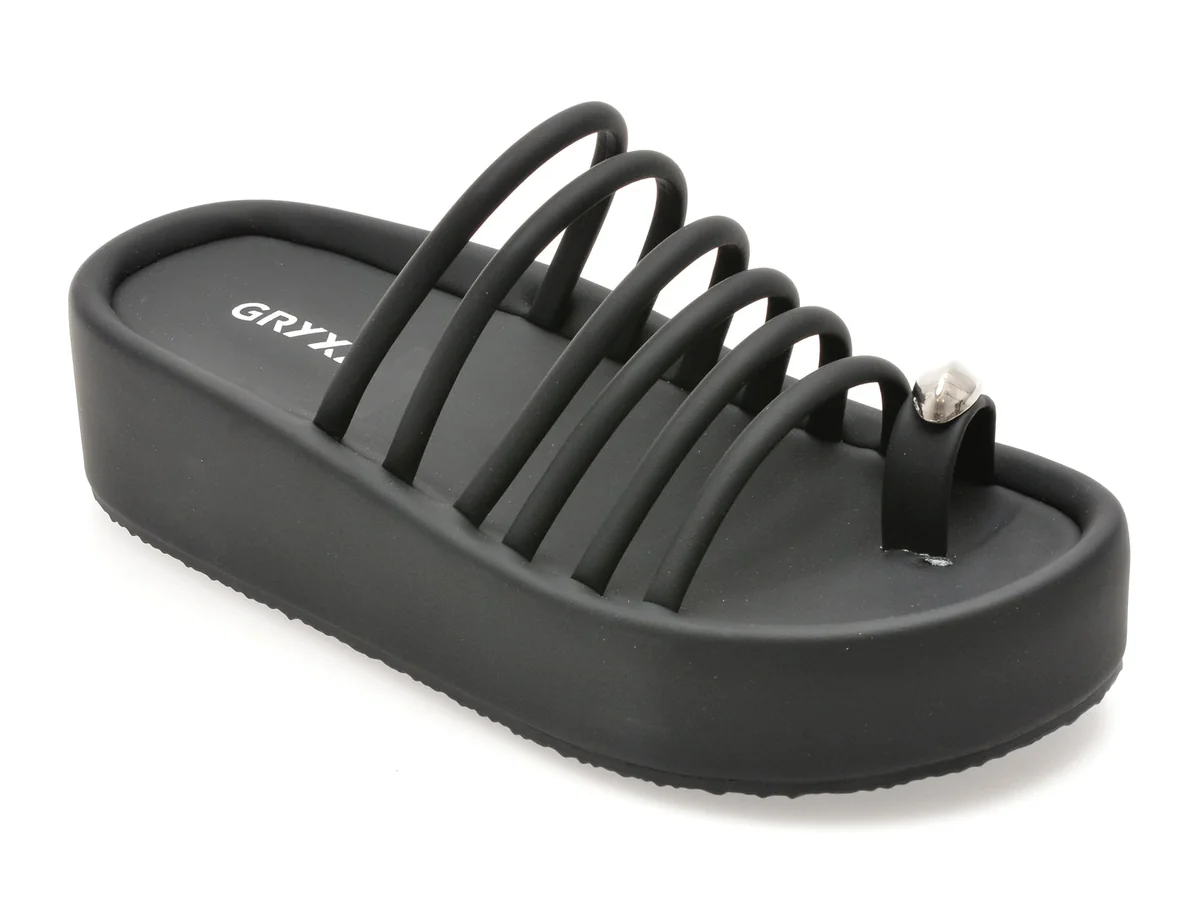 Papuci Gryxx Negri, 5305, Din Piele Ecologica