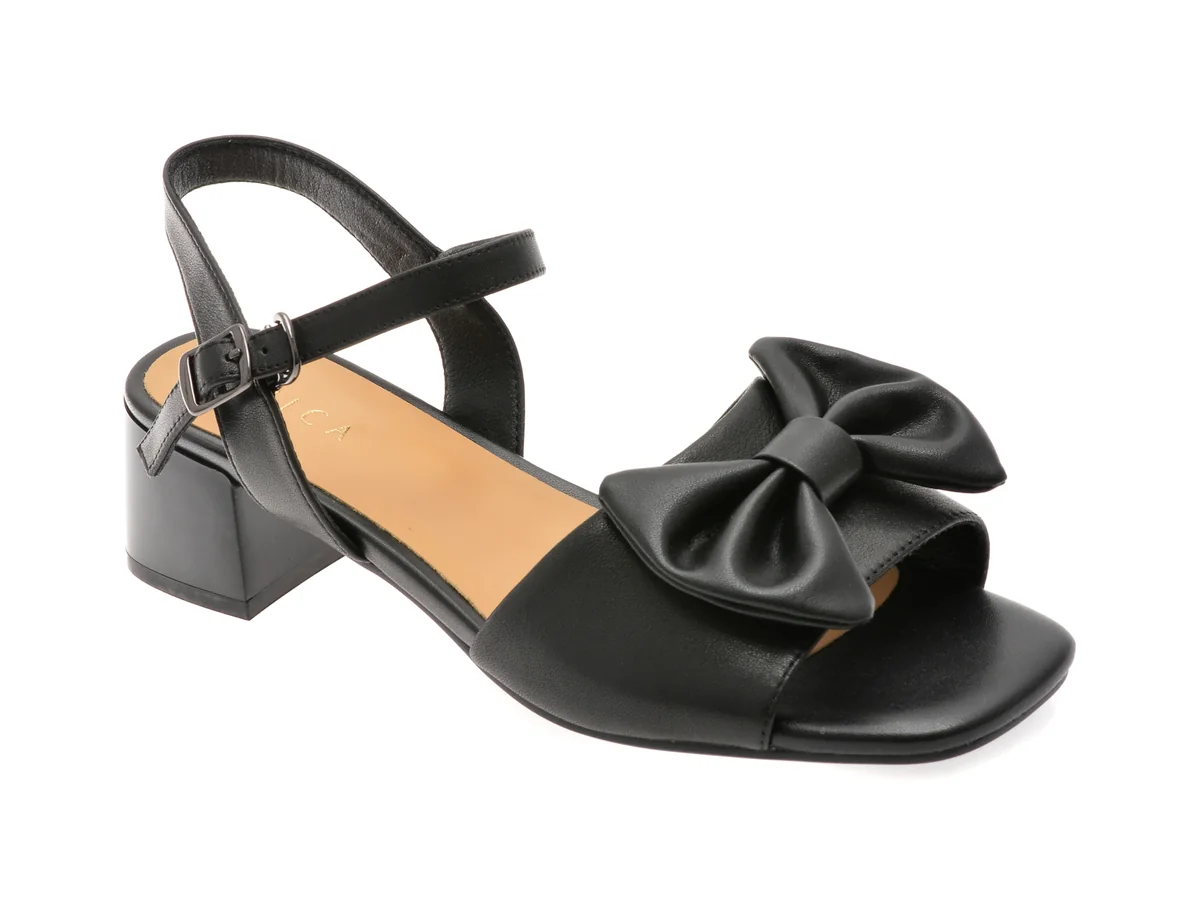 Sandale Epica Negre 1295D29 Din Piele Naturala