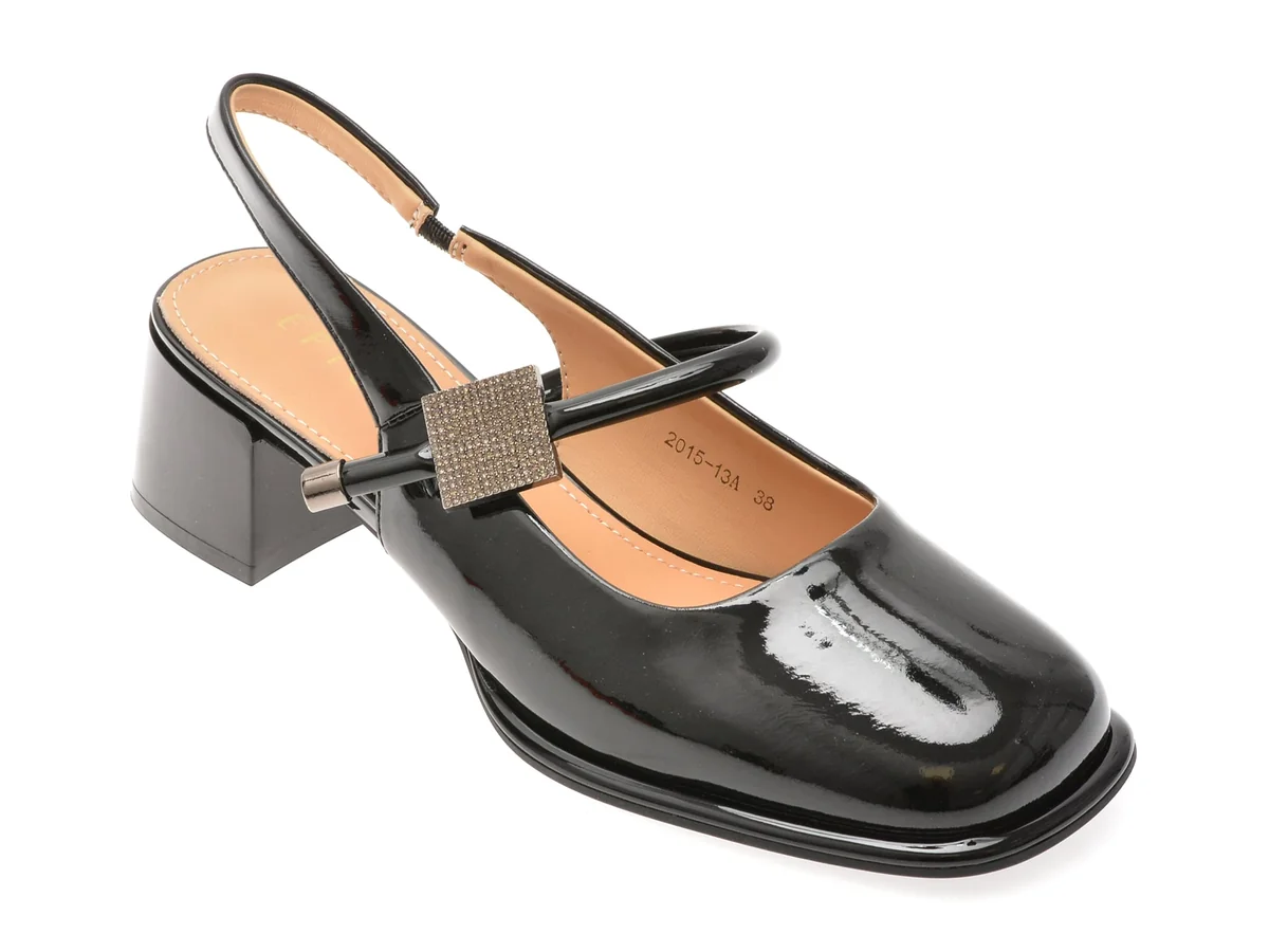 Pantofi Epica Negri 201513 Din Piele Naturala Lacuita