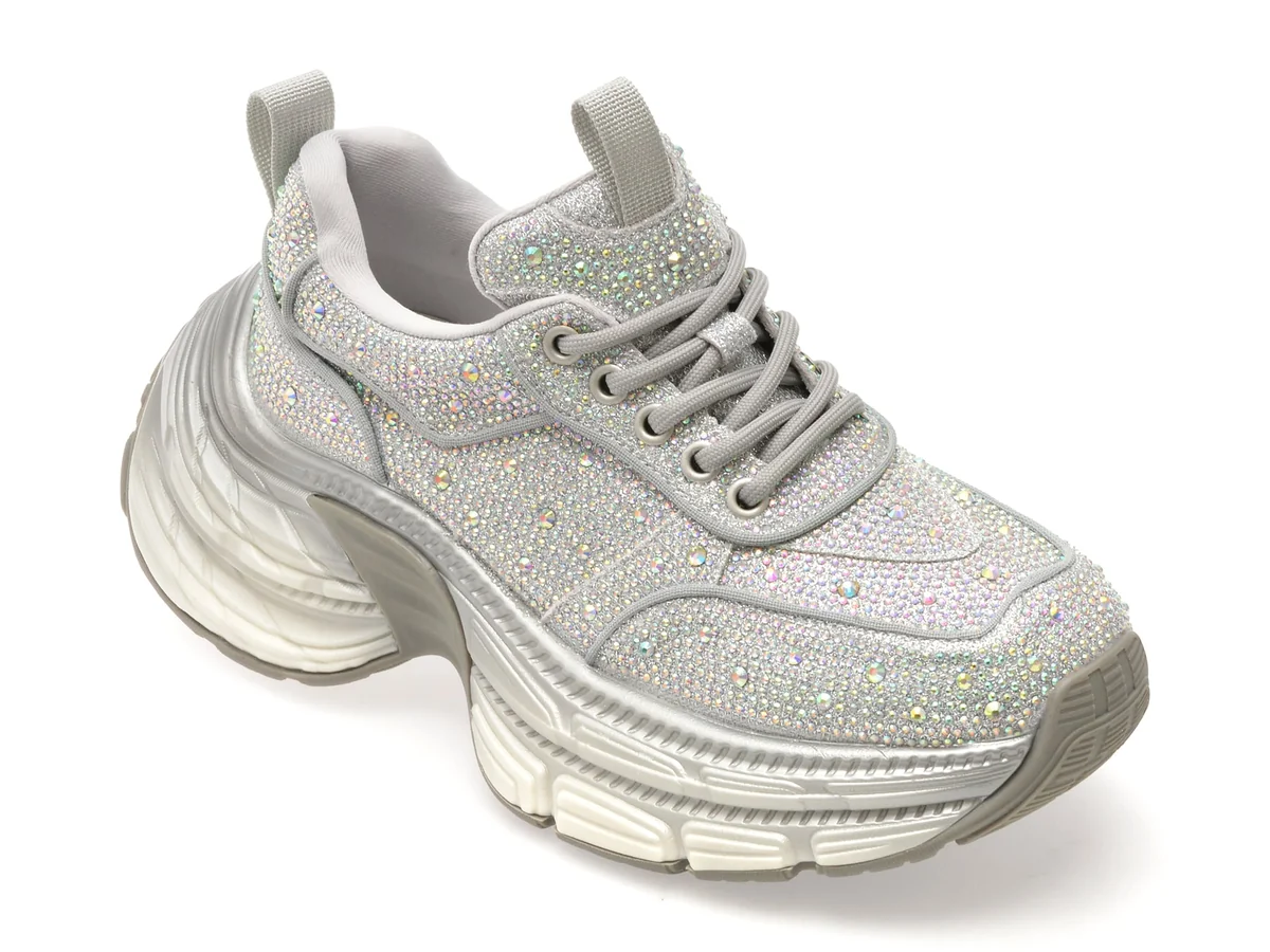 Pantofi Sport Epica Argintii, 2560, Din Piele Ecologica