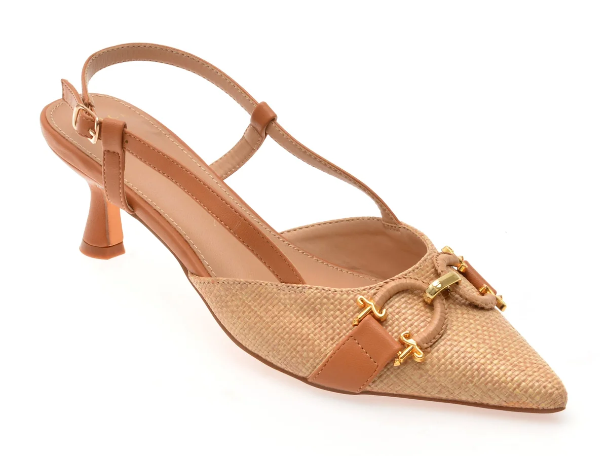 Pantofi Elineganti Epica Bej, 82966, Din Piele Ecologică