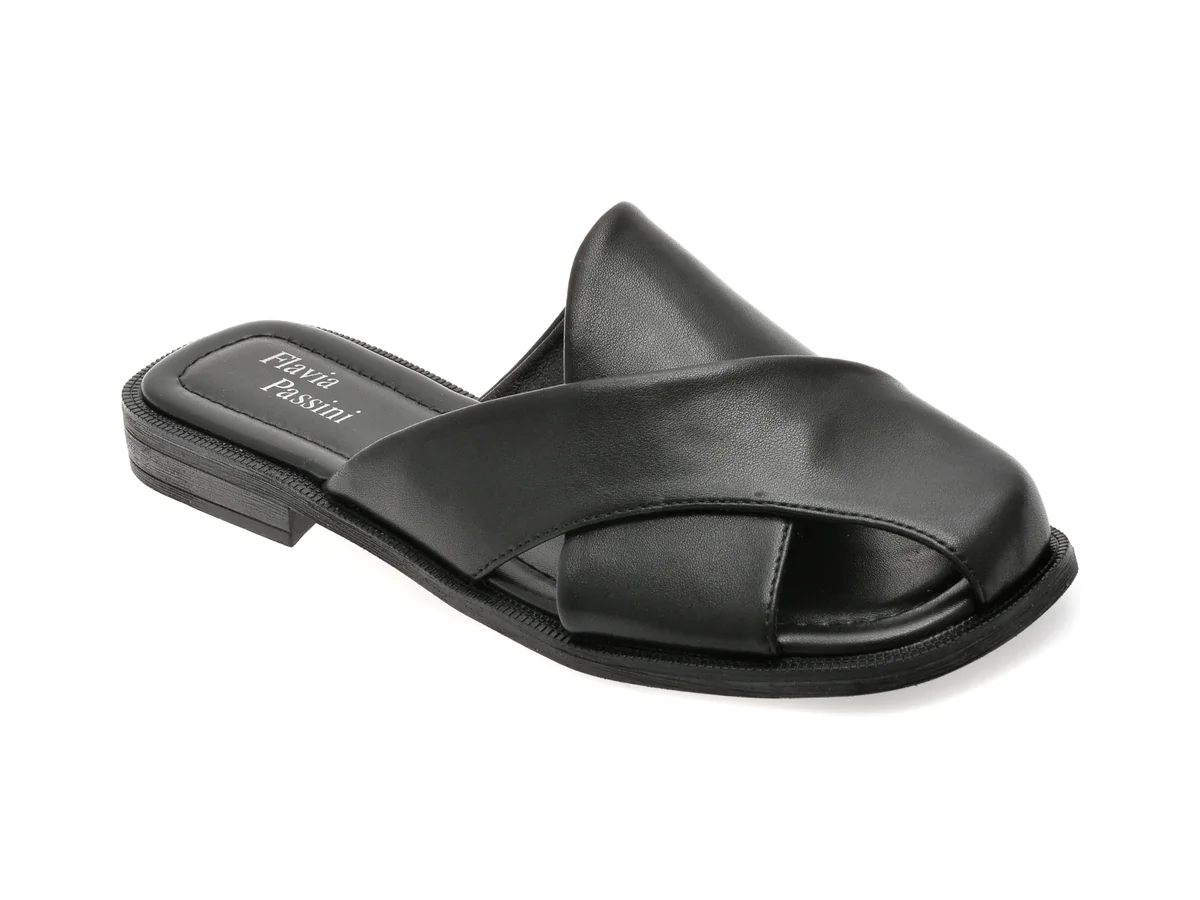 Papuci Flavia Passini Negri 1352D16 Din Piele Naturala