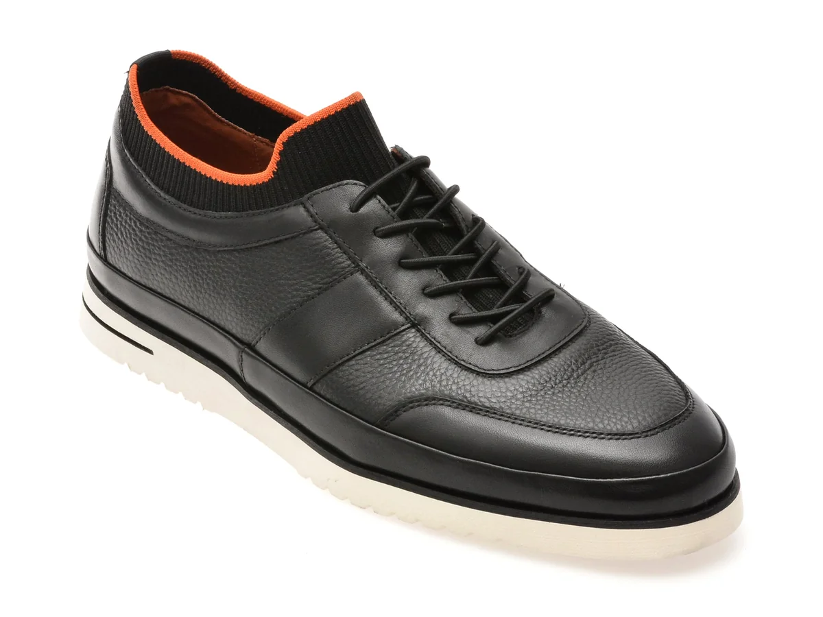 Pantofi Sport Epica Negri, Mu102, Din Piele Naturală