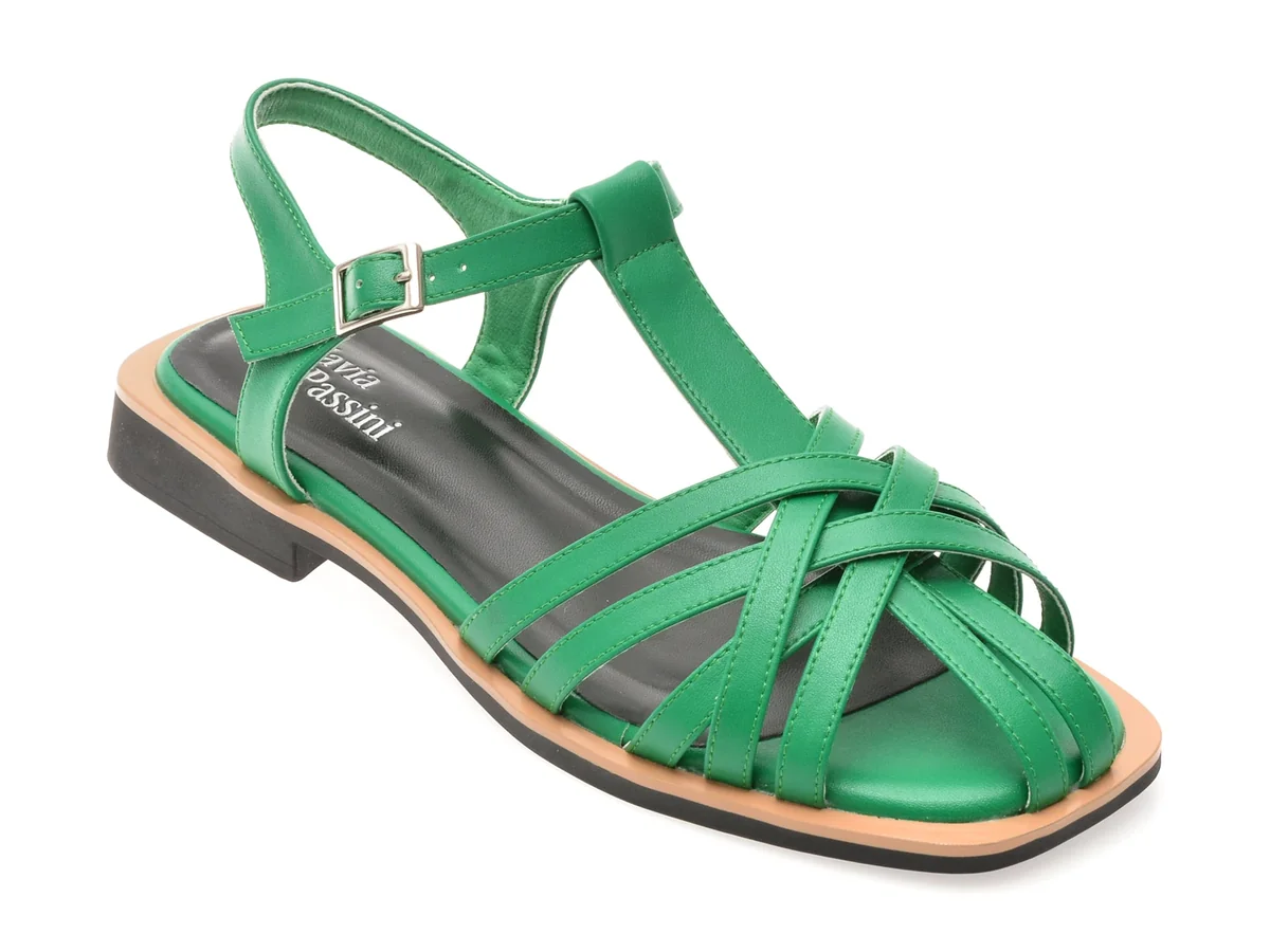 Sandale Flavia Passini Verzi, 1503, Din Piele Naturala