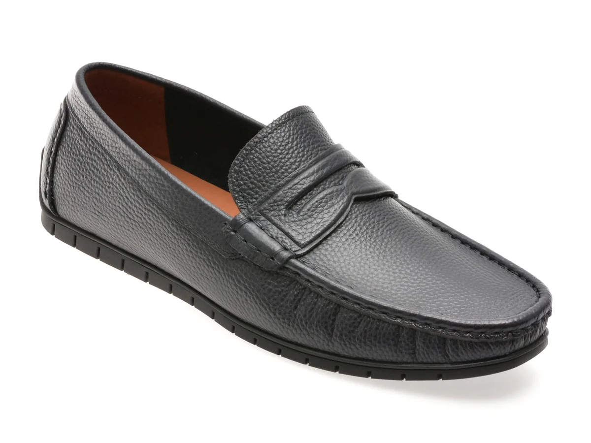 Mocasini Otter Bleumarin, MU139, Din Piele Naturala