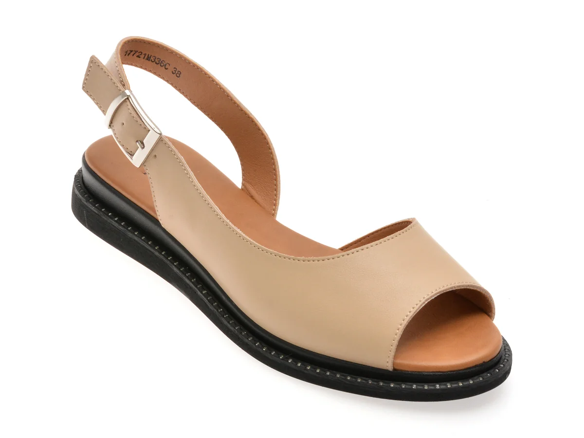 Sandale Flavia Passini Bej, 17721, Din Piele Naturala