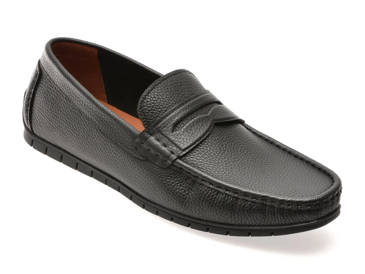 Mocasini Otter Negri, MU139, Din Piele Naturala