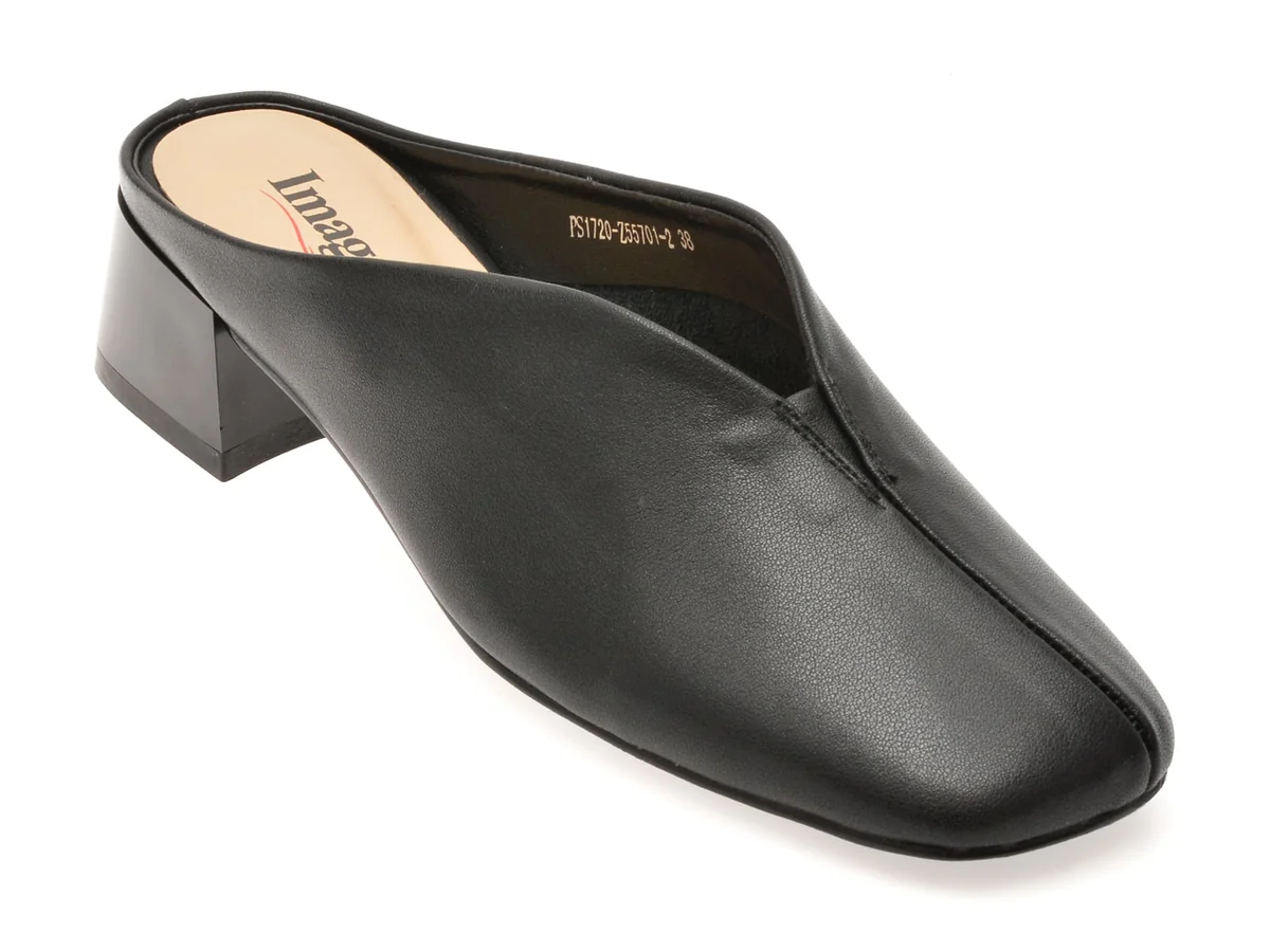 Papuci Image Negri, 1720, Din Piele Naturala