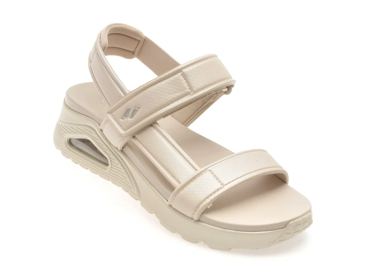 Sandale Skechers Bej, Uno, Din Piele Ecologica