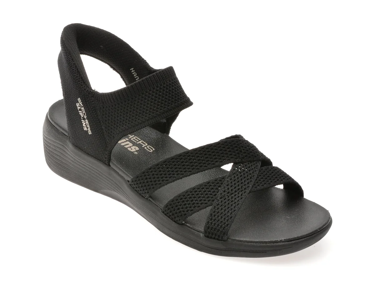 Sandale Skechers Negre Arya, Din Material Textil