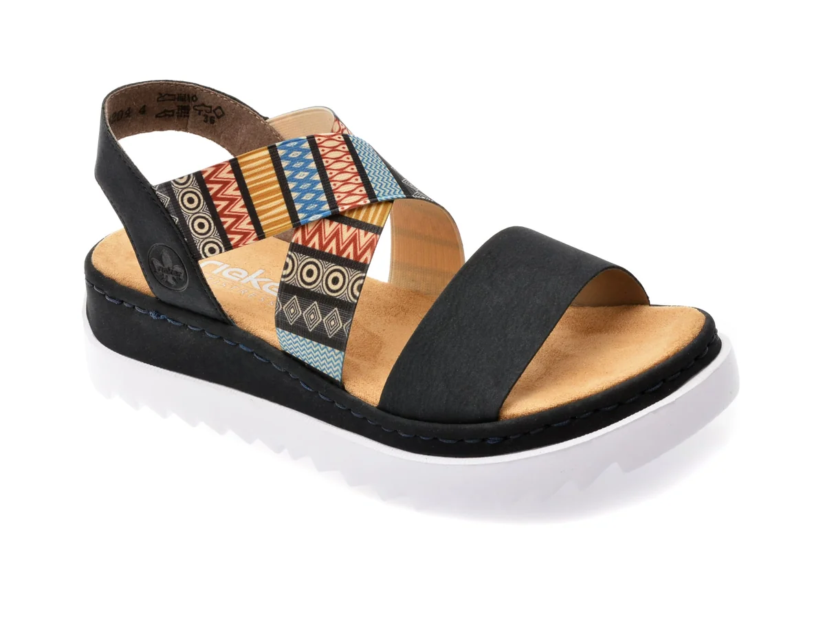 Sandale Rieker Bleumarin, V44G8, Din Piele Ecologica