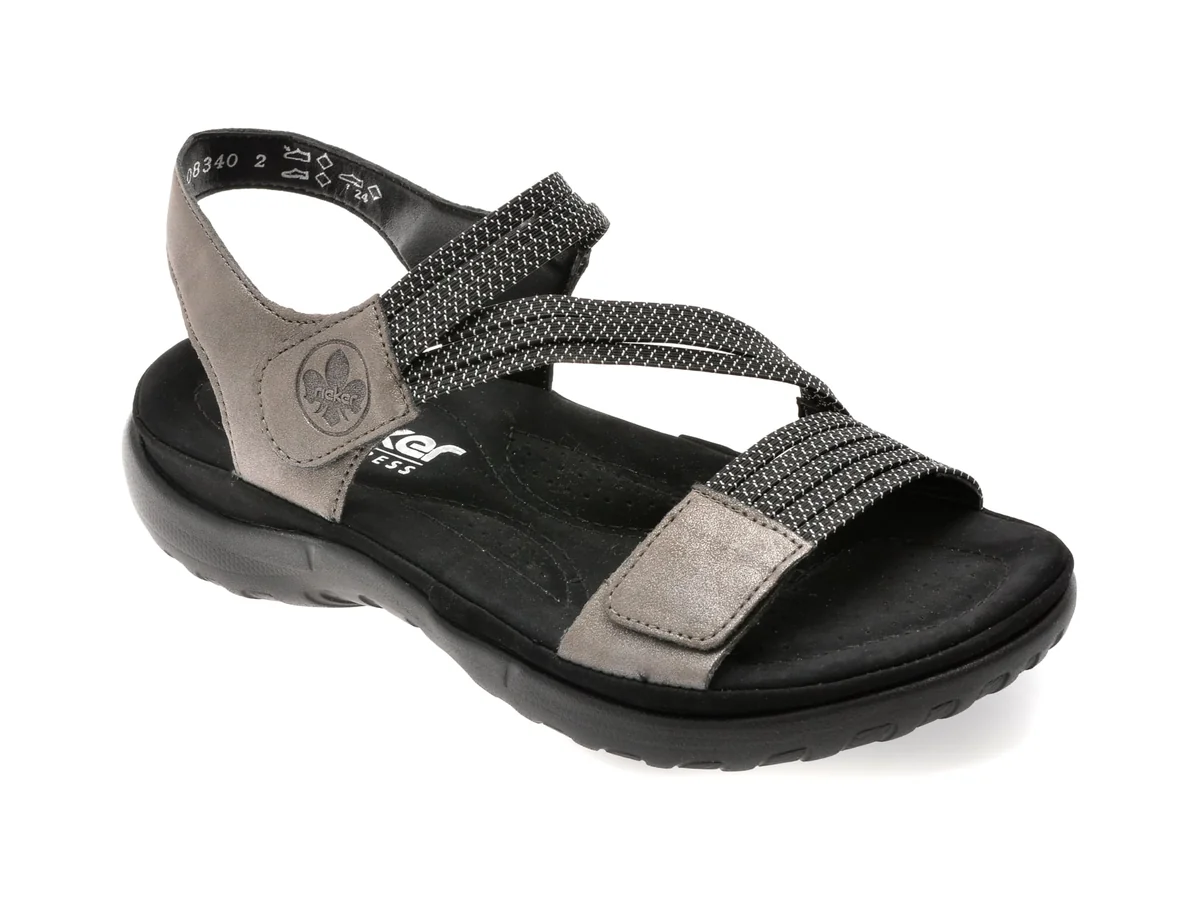 Sandale Rieker Gri, 64870, Din Piele Ecologică