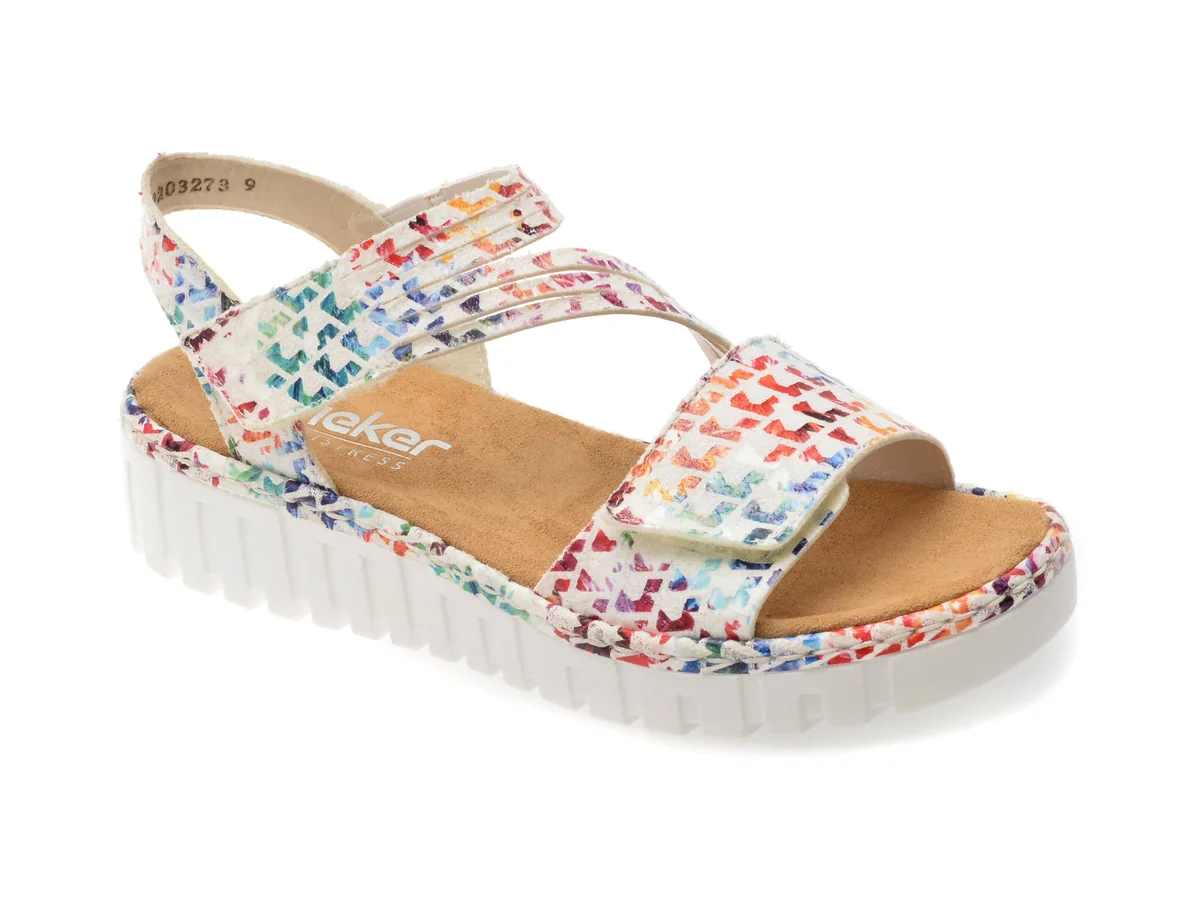 Sandale Rieker Multicolor V1364 Din Material Textil