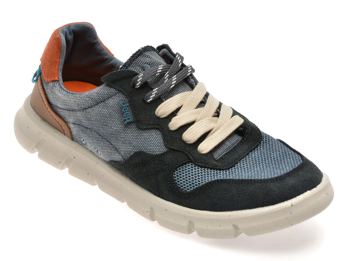Pantofi Sport Jeep Albăștri, M51004A, Din Material Textil