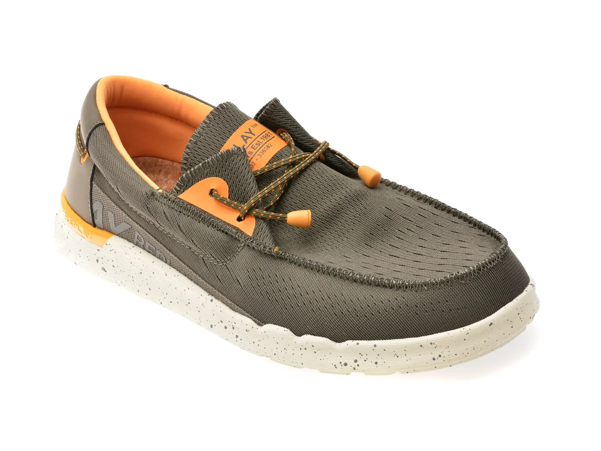 Mocasini Replay Kaki, MM1110T, Din Material Textil