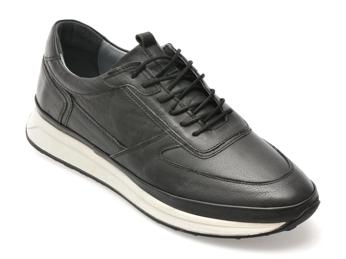Pantofi Sport BITE THE BULLET Negri, SY330, Din Piele Naturala