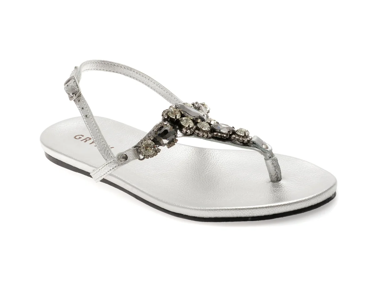 Sandale Gryxx Argintii, 364105, Din Piele Naturala