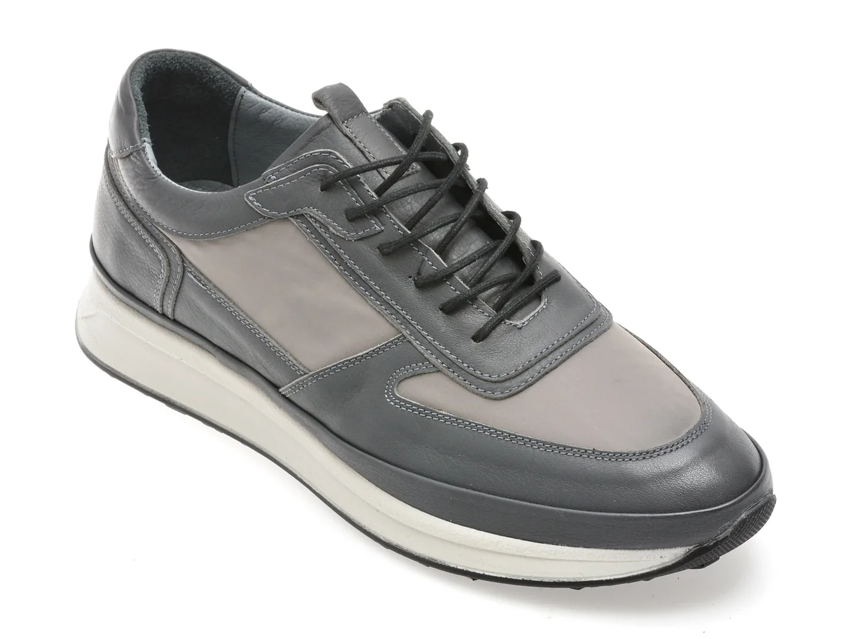 Pantofi Sport Bite The Bullet Gri, Sy330, Din Piele Naturala