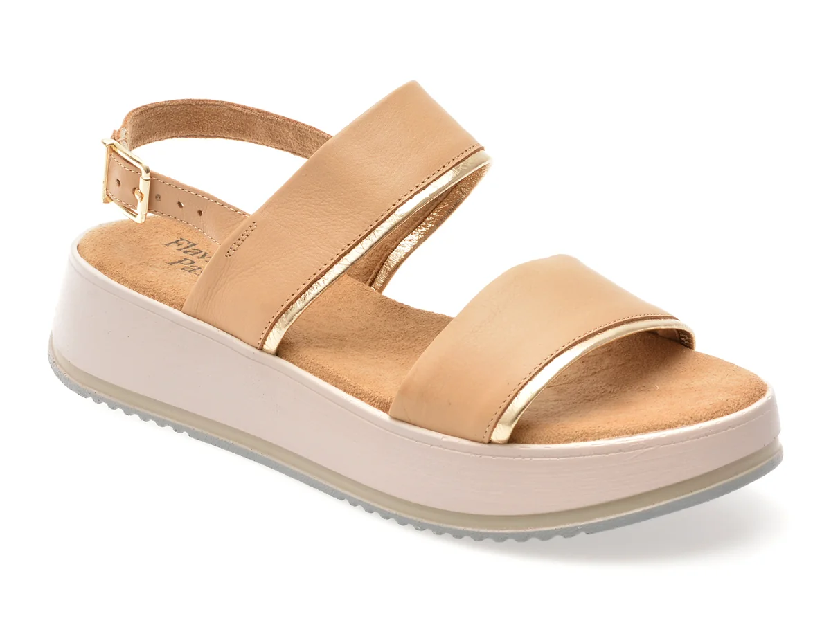 Sandale Flavia Passini Bej, 28700, Din Piele Naturala