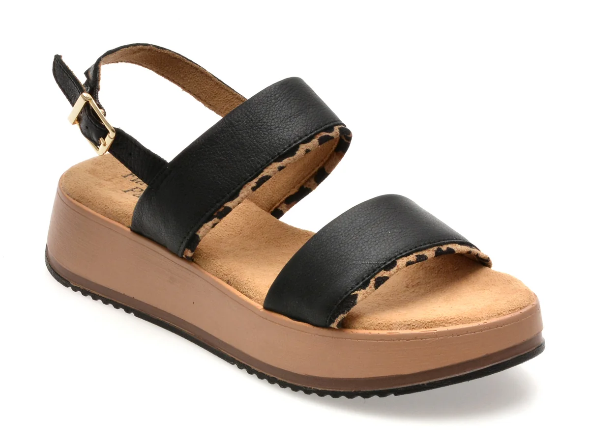 Sandale Flavia Passini Negre, 28700, Din Piele Naturala