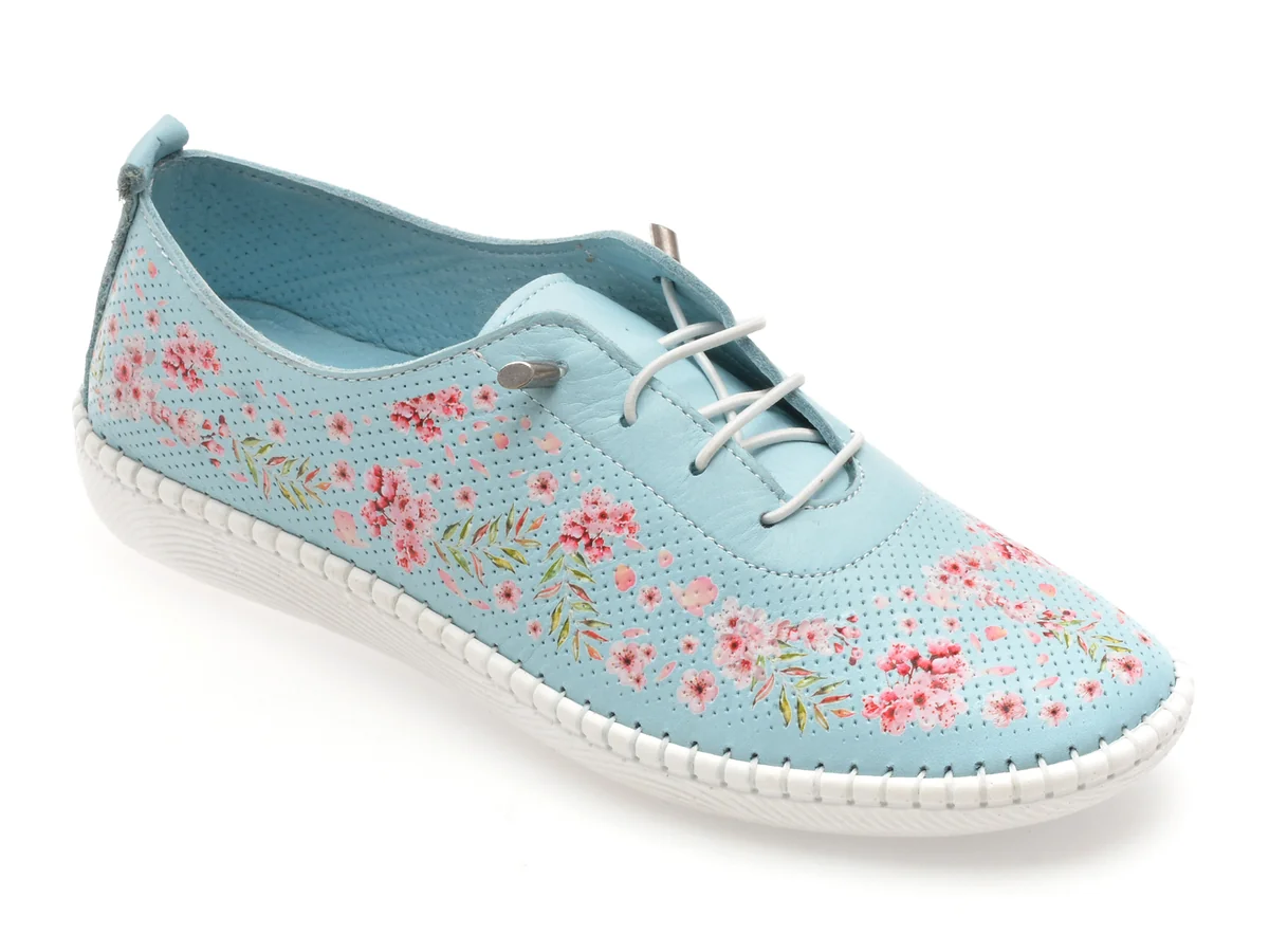 Pantofi Gryxx Albastri, Mnb01, Din Piele Naturală