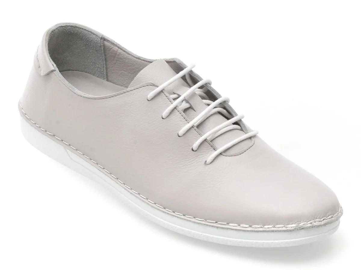 Pantofi Gryxx Gri, Mn221, Din Piele Naturala