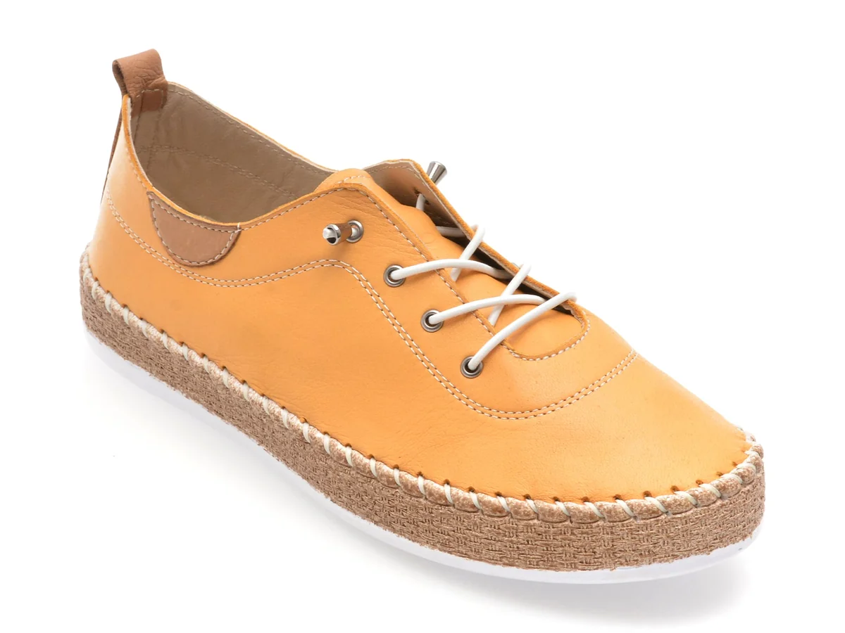 Pantofi Gryxx Galbeni, Ev3016, Din Piele Naturală