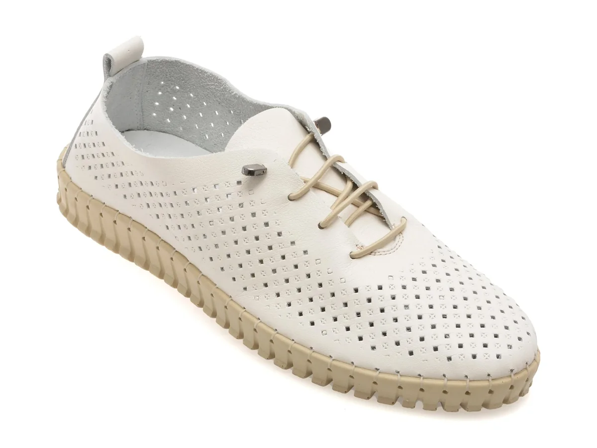 Pantofi Flavia Passini Bej, Sn1071, Din Piele Naturala