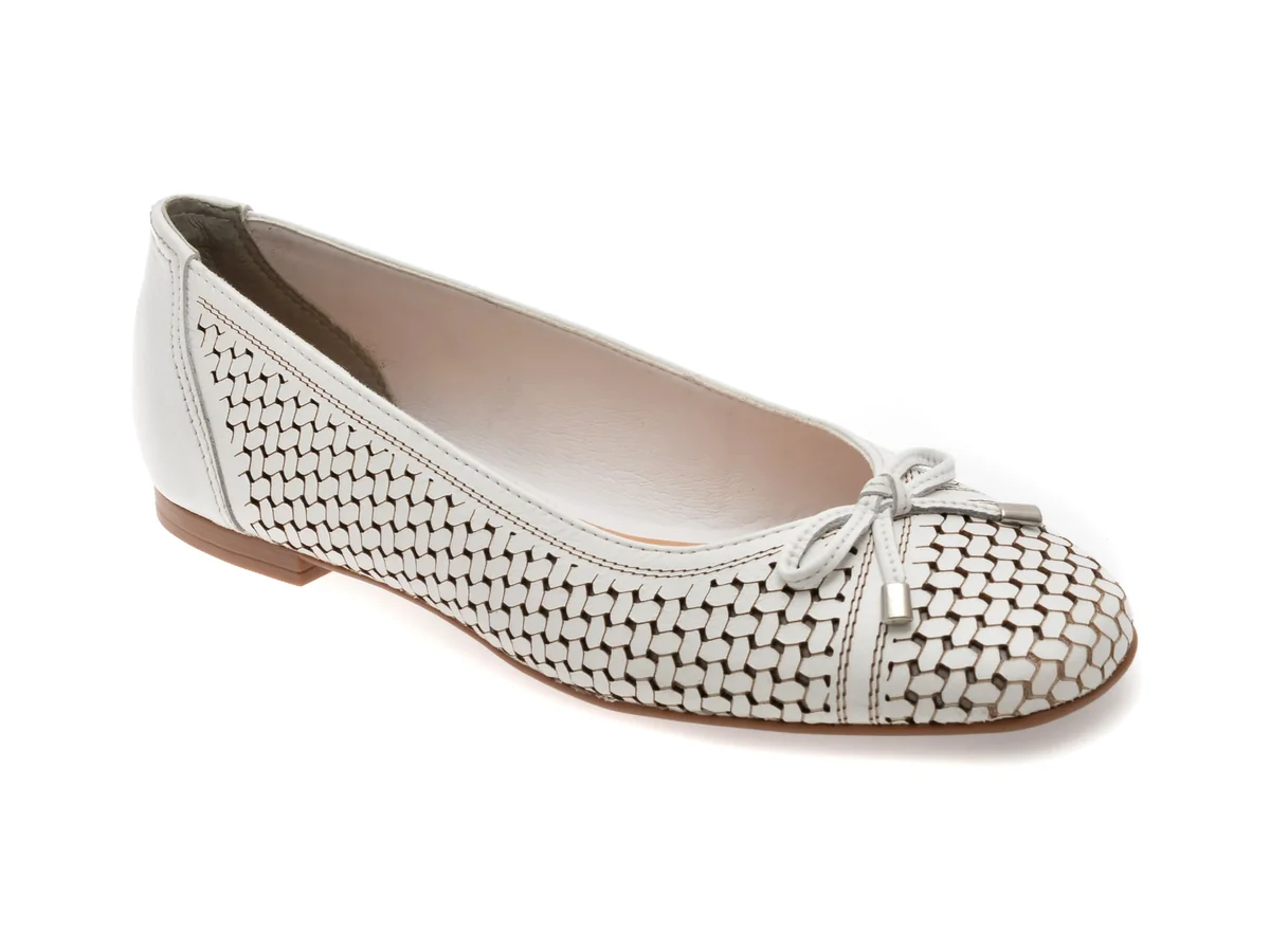 Balerini Flavia Passini Albi, 361607, Din Piele Naturala