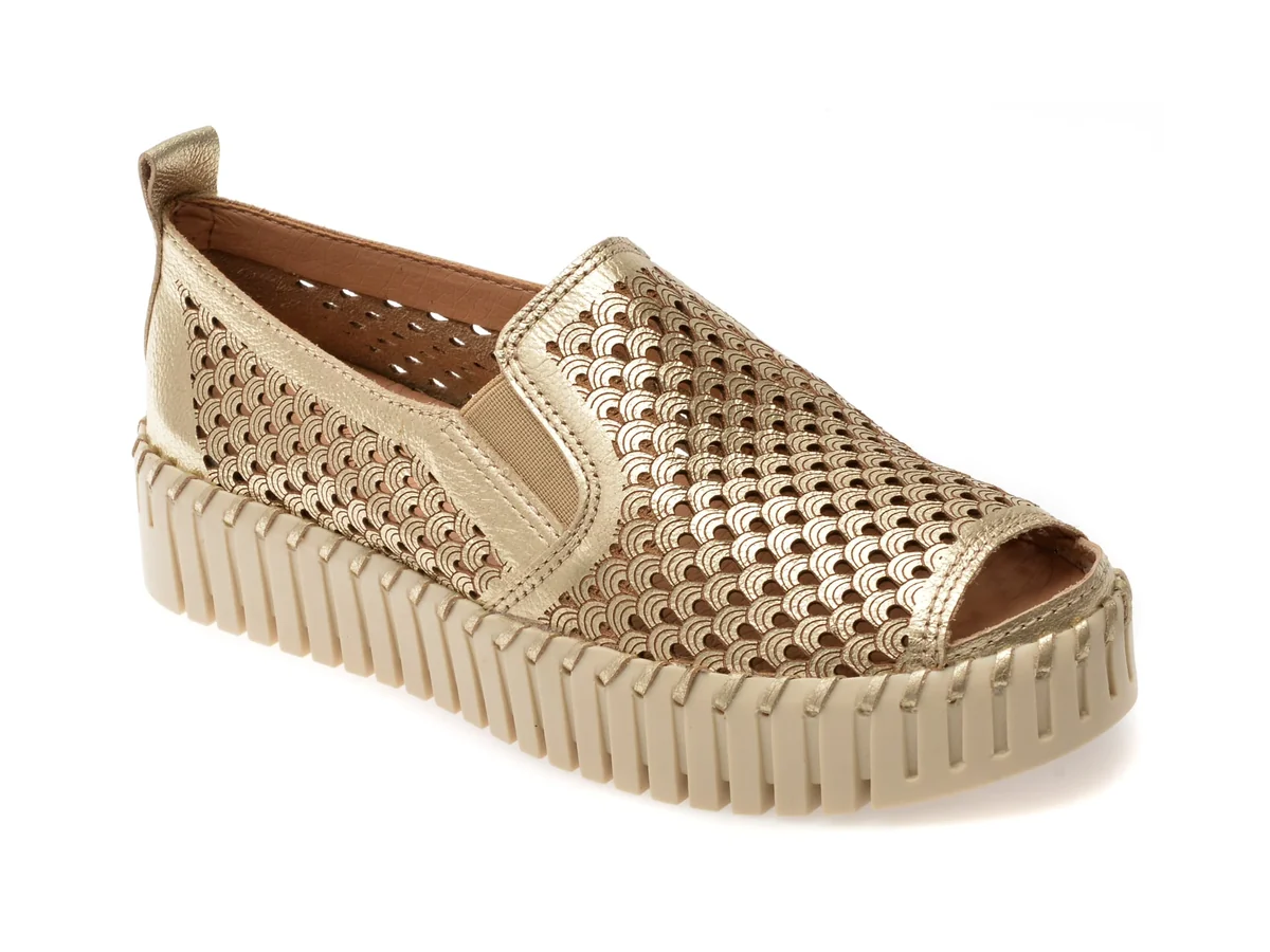 Pantofi Flavia Passini Aurii, 368101, Din Piele Naturală