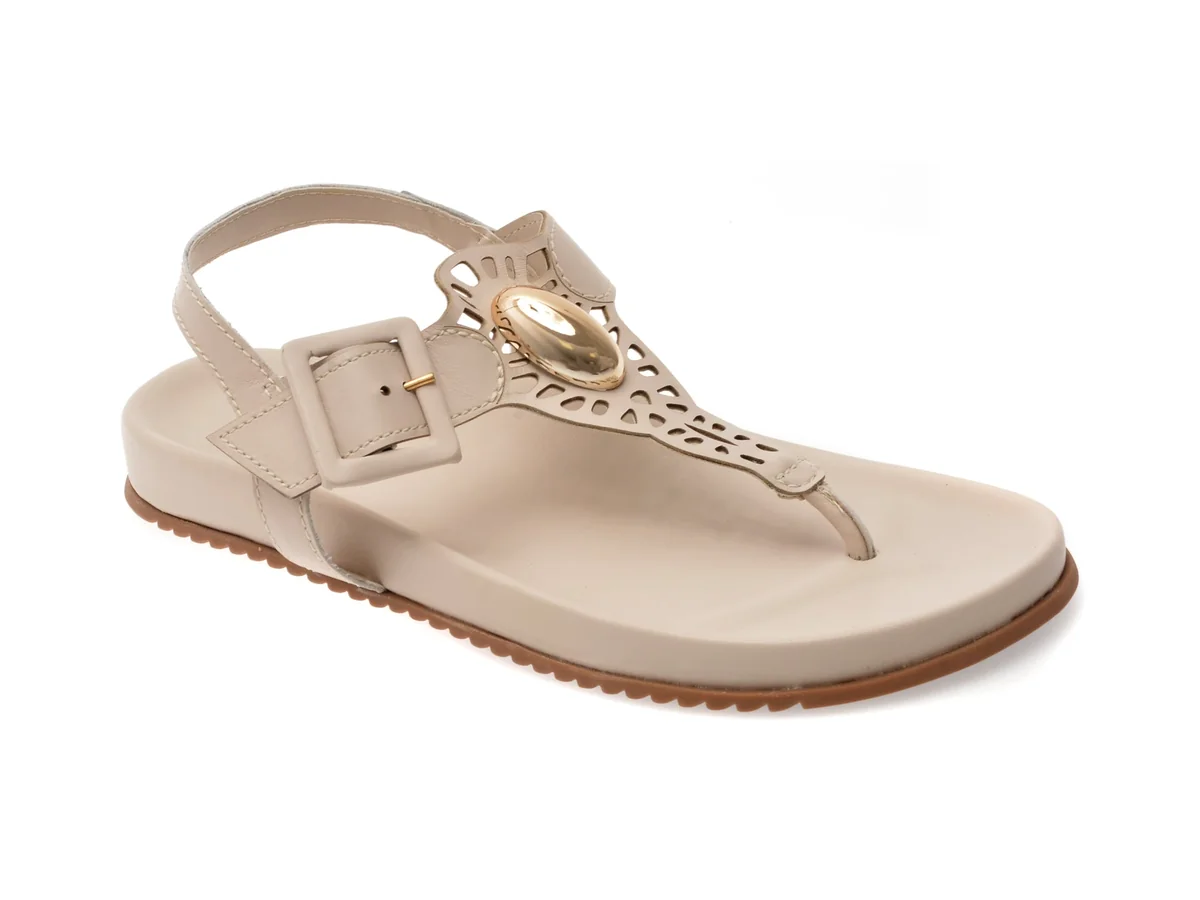 Sandale Flavia Passini Bej, 364609, Din Piele Naturala