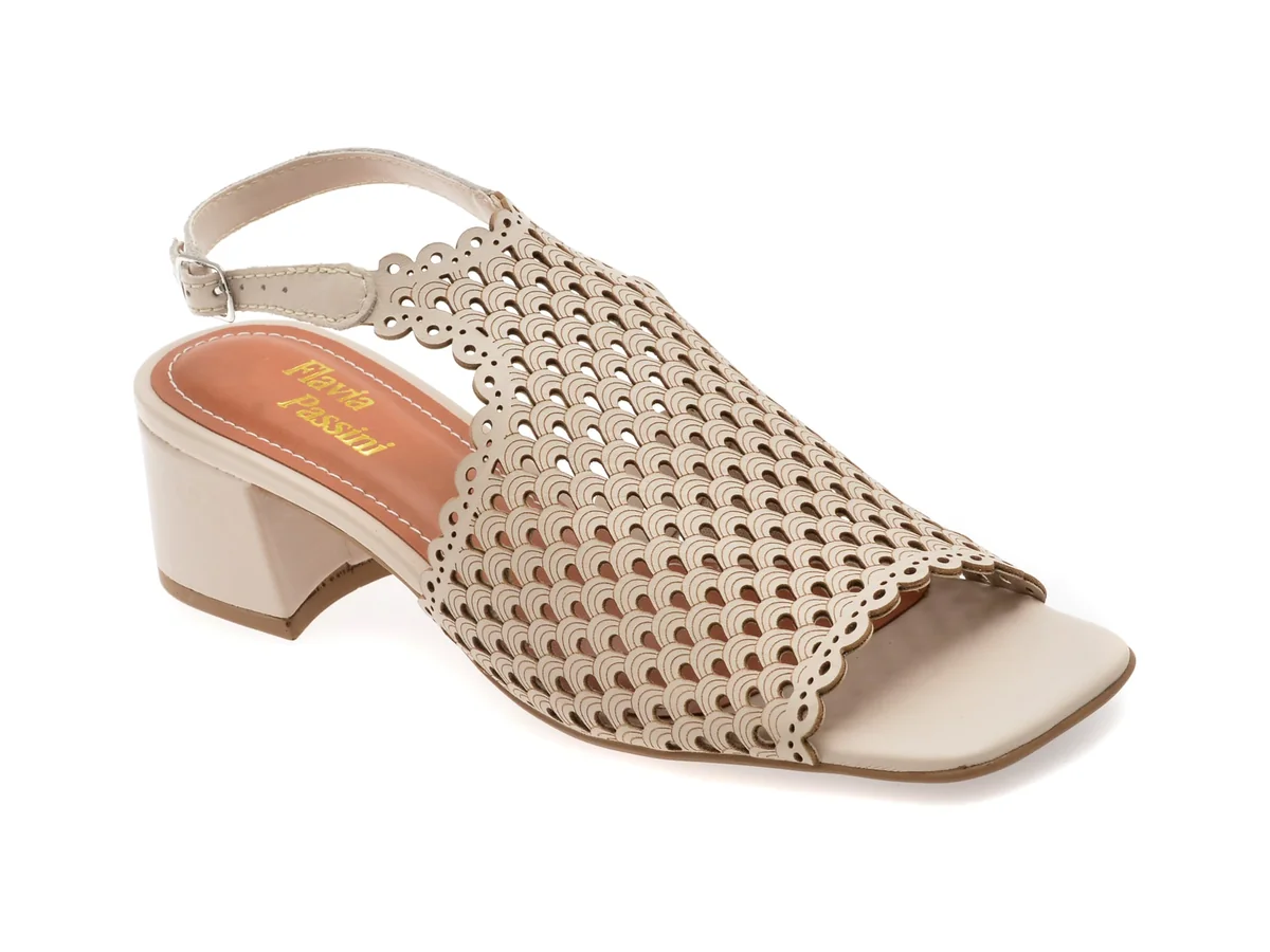 Sandale Flavia Passini Bej, 356719, Din Piele Naturala